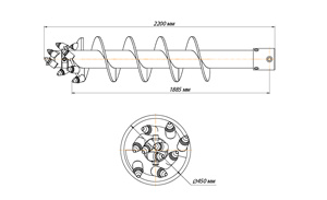 Шнекобур Impulse ШБКС-PR (кат.4-7) D-450