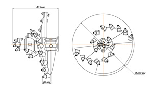 Бур (к) Impulse БКС-S6 (кат.4-6) D-700 вт. кв.75